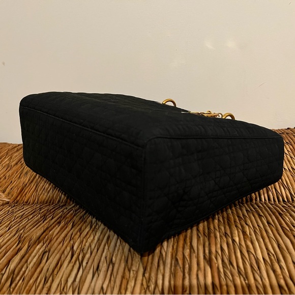 Authentic Lady Dior Black Cannage fabric bag with Gold Hardware - Picture 3 of 10